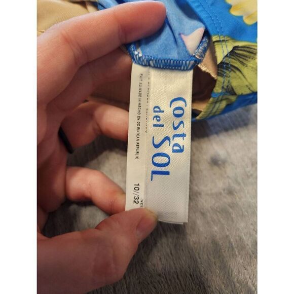 Costa Del Sol Size 10/32 Blue Tropical Floral One Piece Swimsuit 10 - Picture 4 of 6